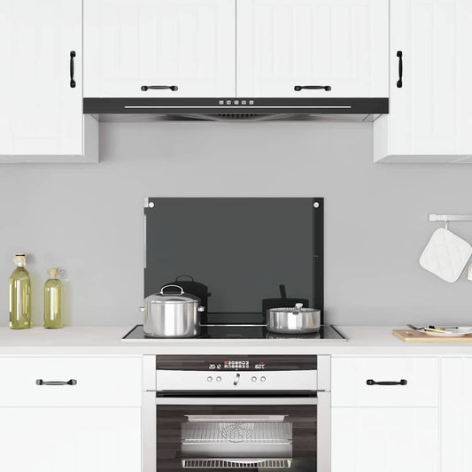 Kitchen Backsplash Black 70 x 50 cm Tempered Glass