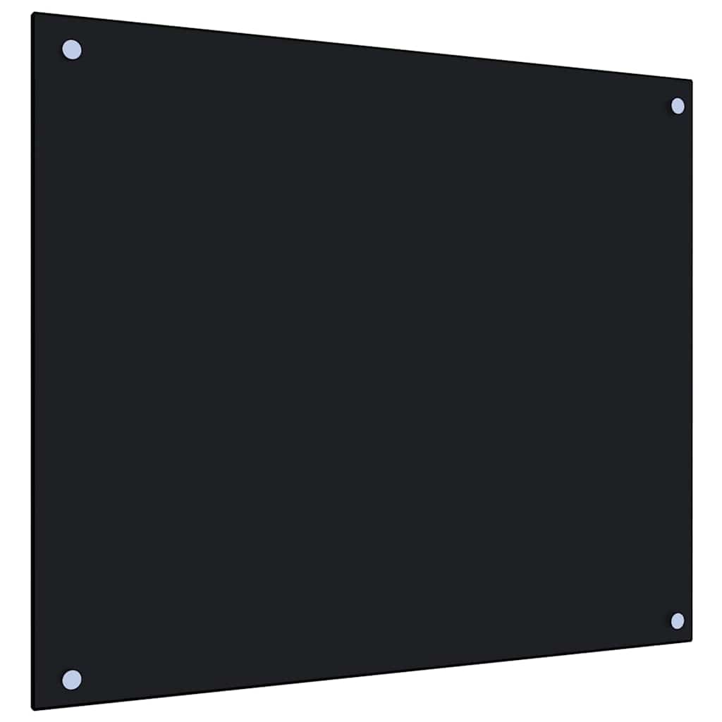 Kitchen Backsplash Black 70 x 60 cm Tempered Glass