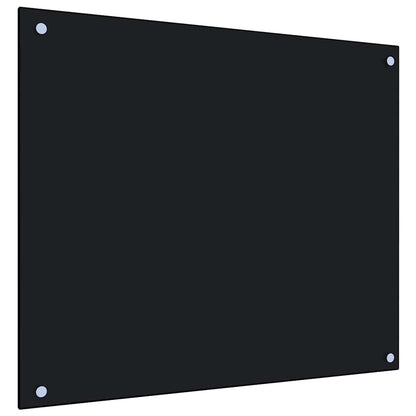 Kitchen Backsplash Black 70 x 60 cm Tempered Glass