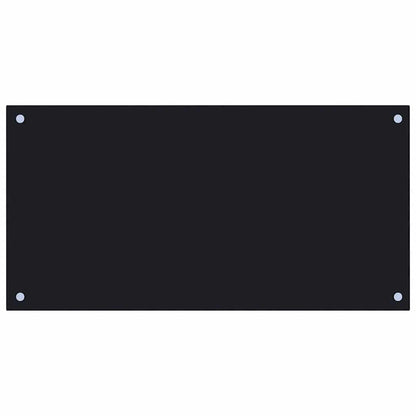Kitchen Backsplash Black 80 x 40 cm Tempered Glass
