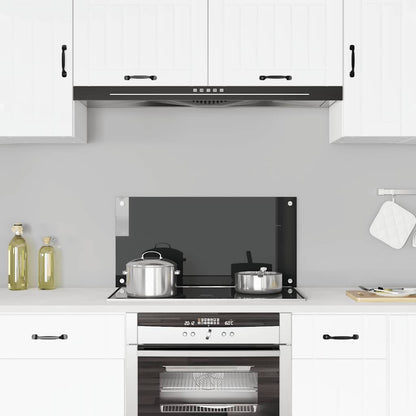 Kitchen Backsplash Black 80 x 40 cm Tempered Glass
