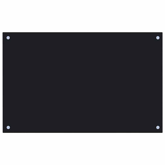 Kitchen Backsplash Black 80 x 50 cm Tempered Glass