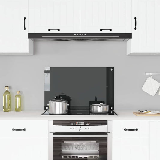 Kitchen Backsplash Black 80 x 50 cm Tempered Glass