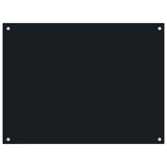 Kitchen Backsplash Black 80x60 cm Tempered Glass