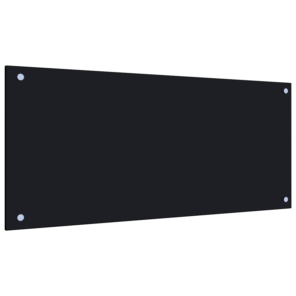 Kitchen Backsplash Black 90x40 cm Tempered Glass