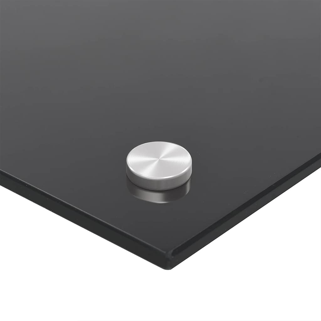 Kitchen Backsplash Black 35.4"x15.7" Tempered Glass