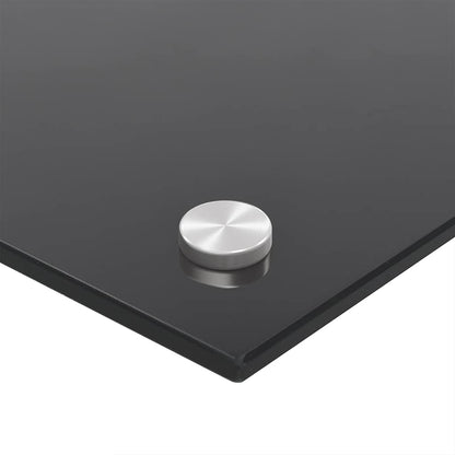 Kitchen Backsplash Black 35.4"x15.7" Tempered Glass