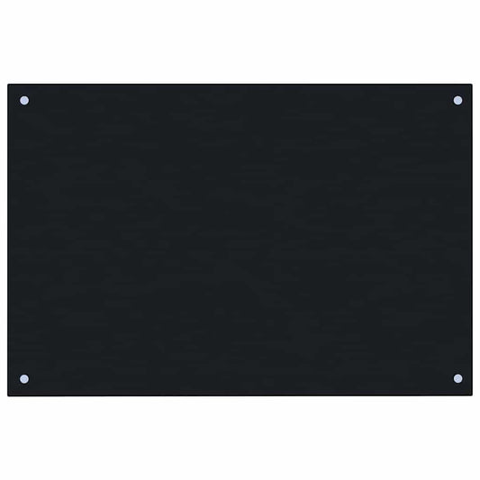 Kitchen Backsplash Black 90 x 50 cm Tempered Glass