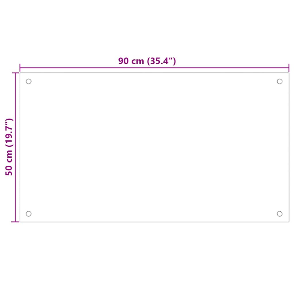 Kitchen Backsplash Black 90 x 50 cm Tempered Glass