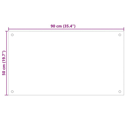 Kitchen Backsplash Black 90 x 50 cm Tempered Glass
