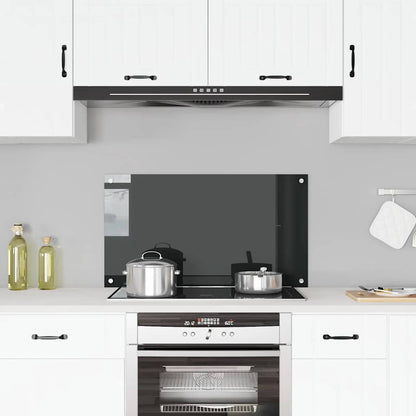 Kitchen Backsplash Black 90 x 50 cm Tempered Glass