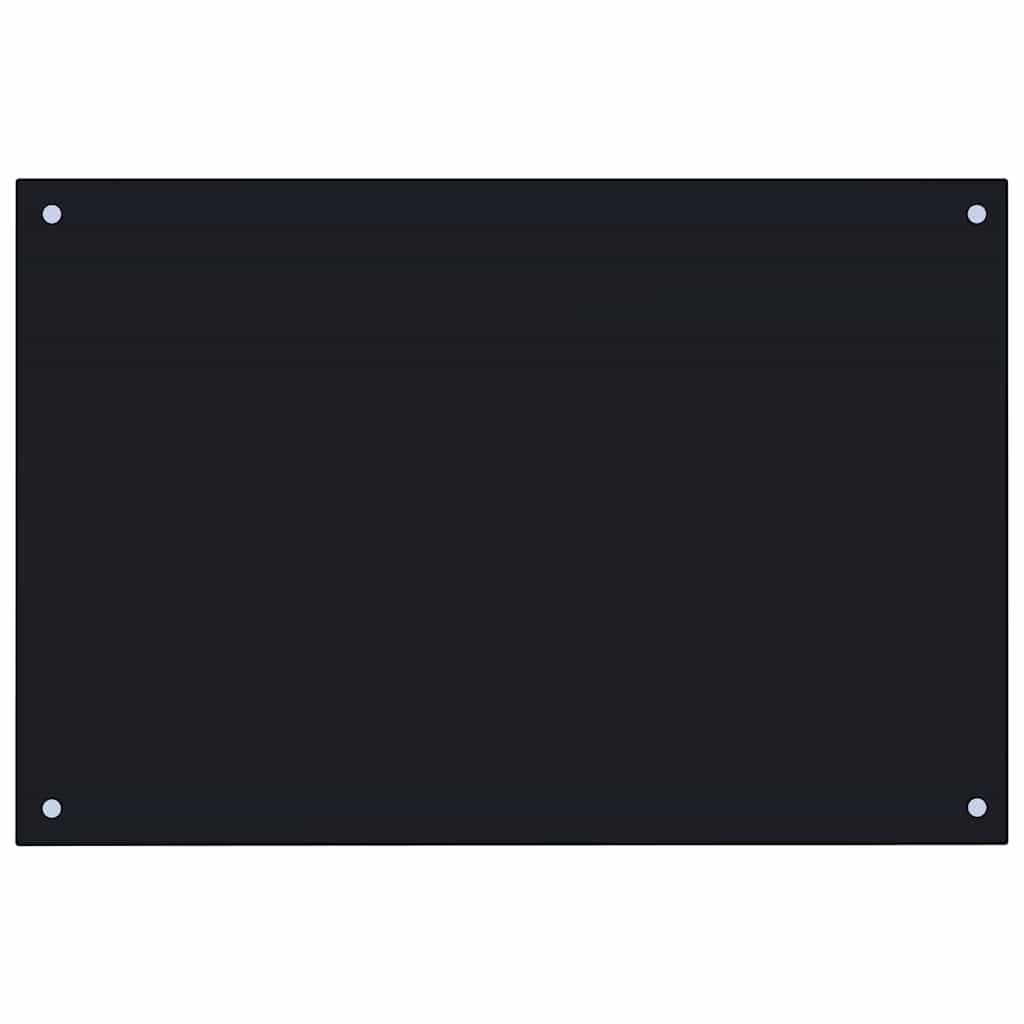 Kitchen Backsplash Black 35.4"x23.6" Tempered Glass