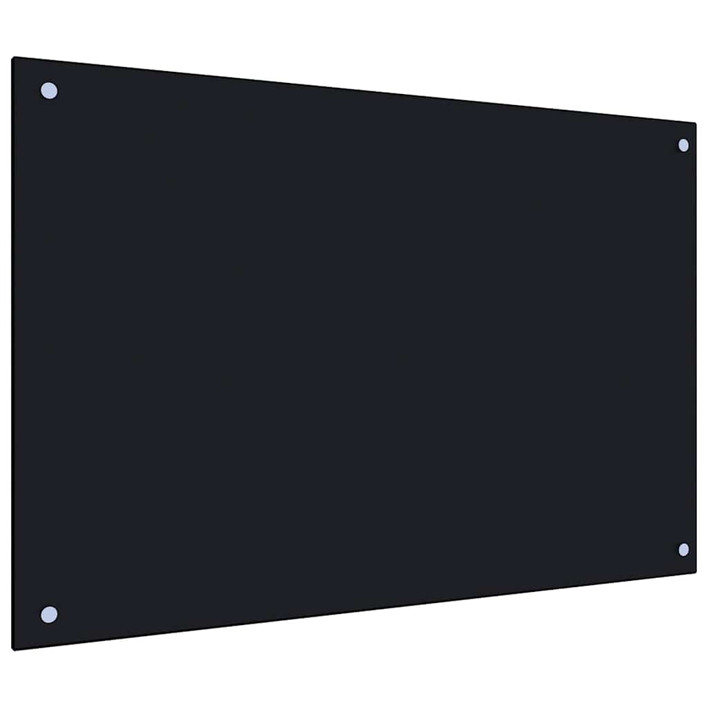 Kitchen Backsplash Black 35.4"x23.6" Tempered Glass