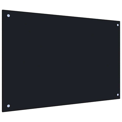 Kitchen Backsplash Black 35.4"x23.6" Tempered Glass