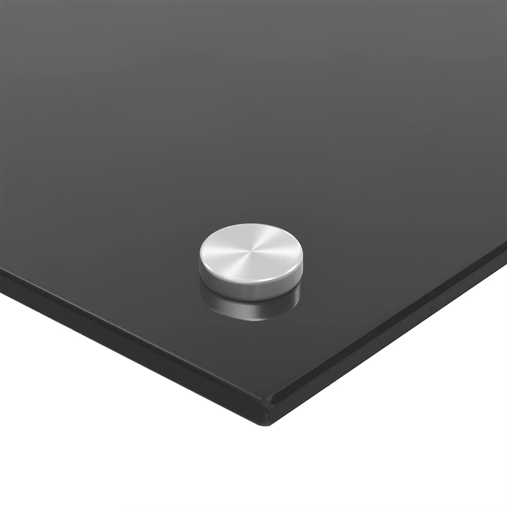 Kitchen Backsplash Black 35.4"x23.6" Tempered Glass