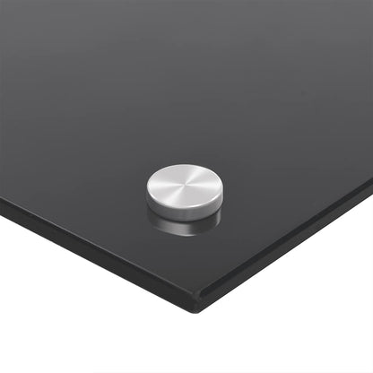 Kitchen Backsplash Black 35.4"x23.6" Tempered Glass
