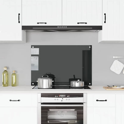 Kitchen Backsplash Black 35.4"x23.6" Tempered Glass