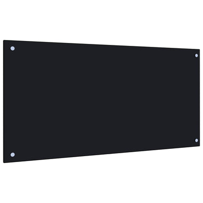 Kitchen Backsplash Black 100x50 cm Tempered Glass