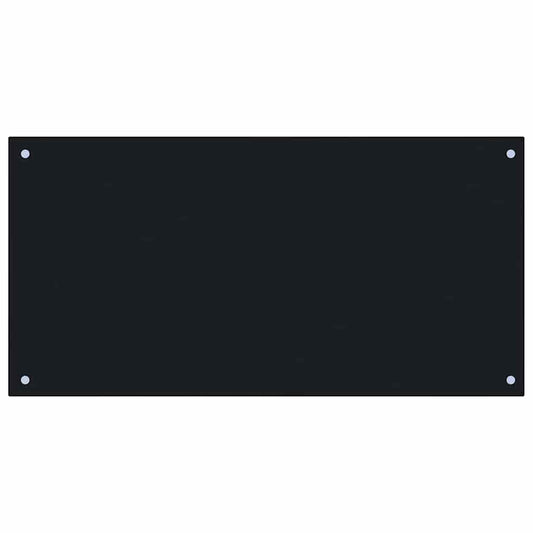 Kitchen Backsplash Black 100 x 50 cm Tempered Glass