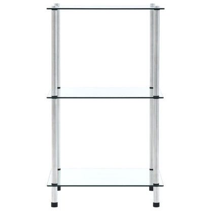 3-Tier Shelf Transparent 40x40x67 cm Tempered Glass