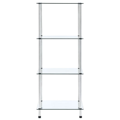 4-Tier Shelf Transparent 40x40x100 cm Tempered Glass