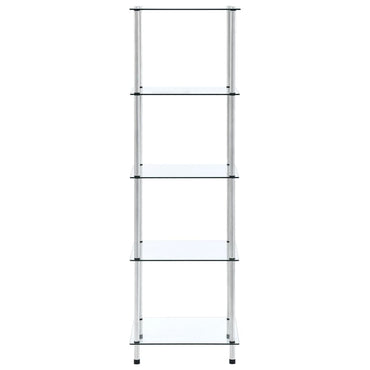 5-Tier Shelf Transparent 40x40x130 cm Tempered Glass