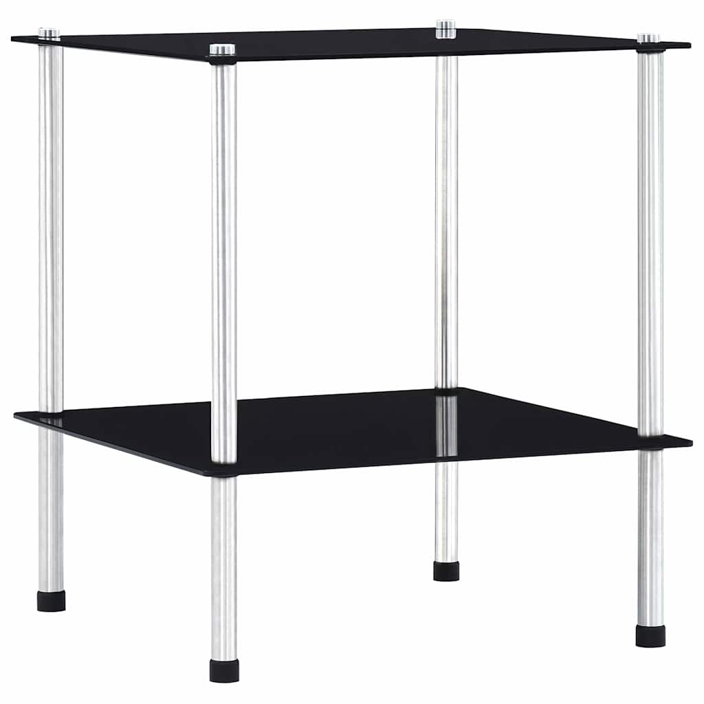 Shelf | Black | Tempered glass, stainless steel | Compact | Shelf