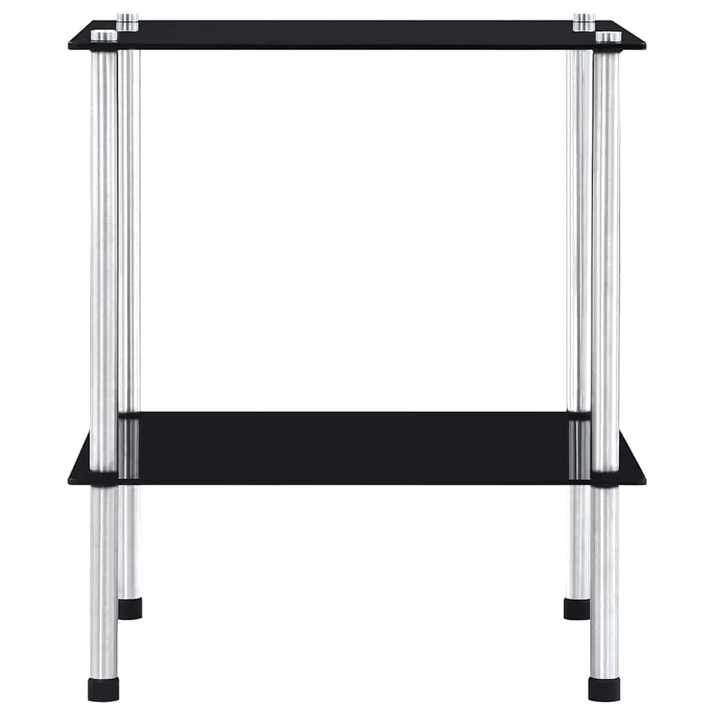 Shelf | Black | Tempered glass, stainless steel | Compact | Shelf