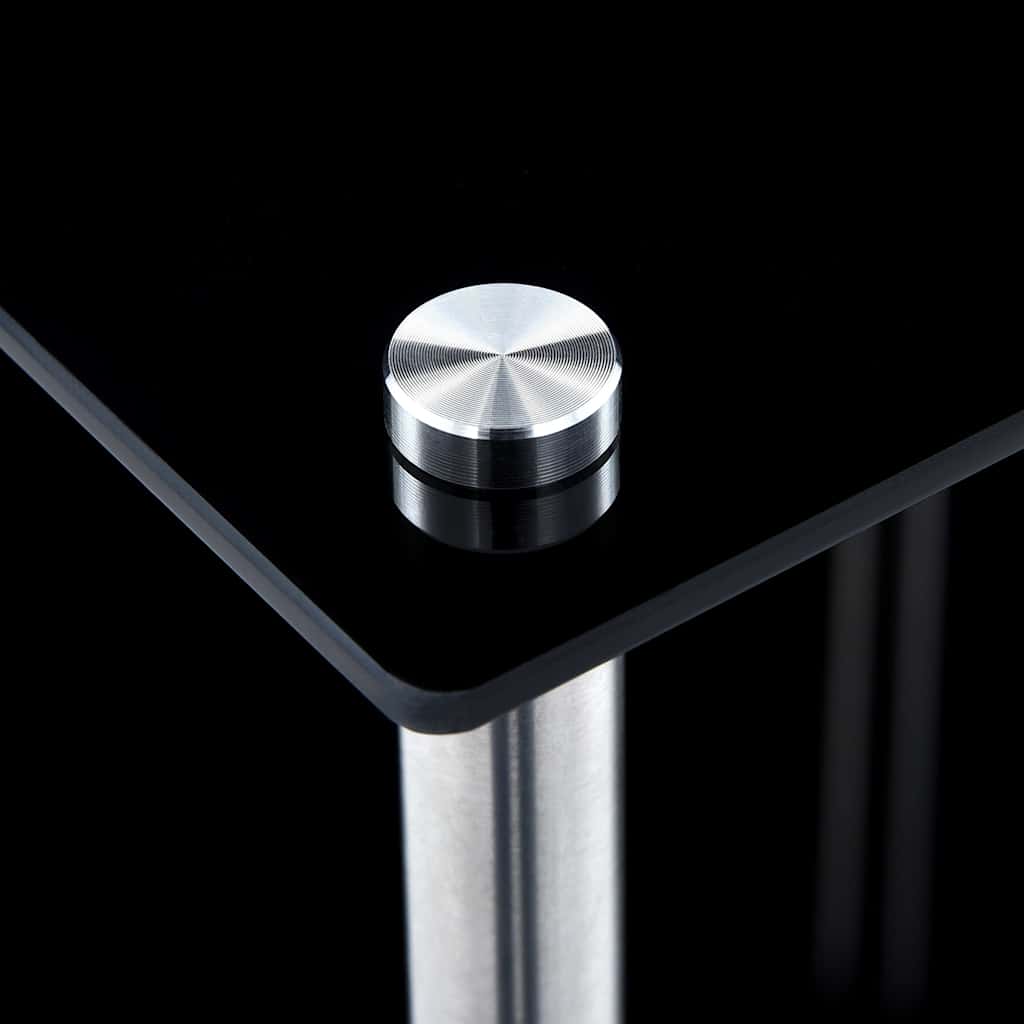 Shelf | Black | Tempered glass, stainless steel | Compact | Shelf