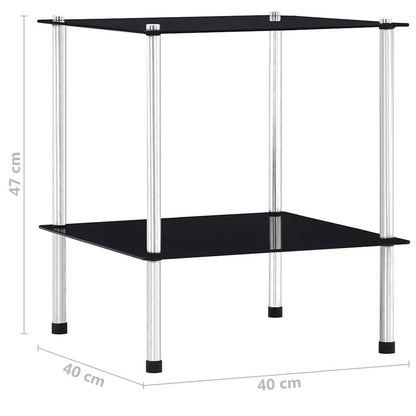 Shelf | Black | Tempered glass, stainless steel | Compact | Shelf