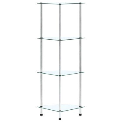 4-Tier Shelf Transparent 30x30x100 cm Tempered Glass