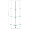 4-Tier Shelf Transparent 30x30x100 cm Tempered Glass