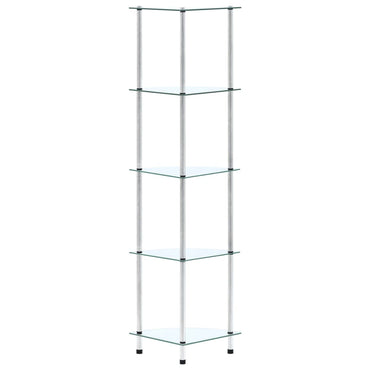 5-Tier Shelf Transparent 30x30x130 cm Tempered Glass