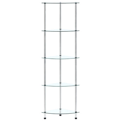 5-Tier Shelf Transparent 30x30x130 cm Tempered Glass