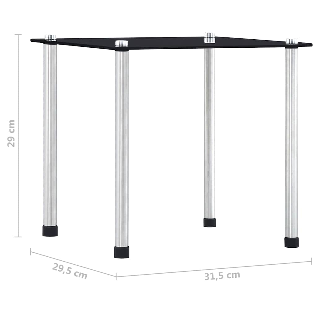 Nesting Table | Set of 3 | Black | Tempered glass and aluminium | 3 sizes
