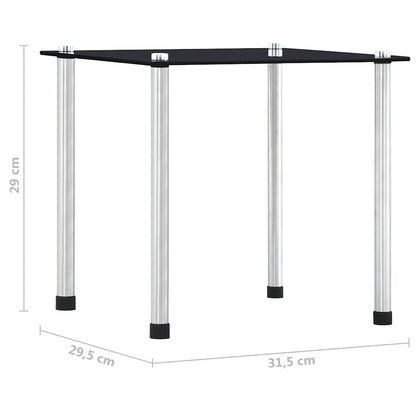 Nesting Table | Set of 3 | Black | Tempered glass and aluminium | 3 sizes