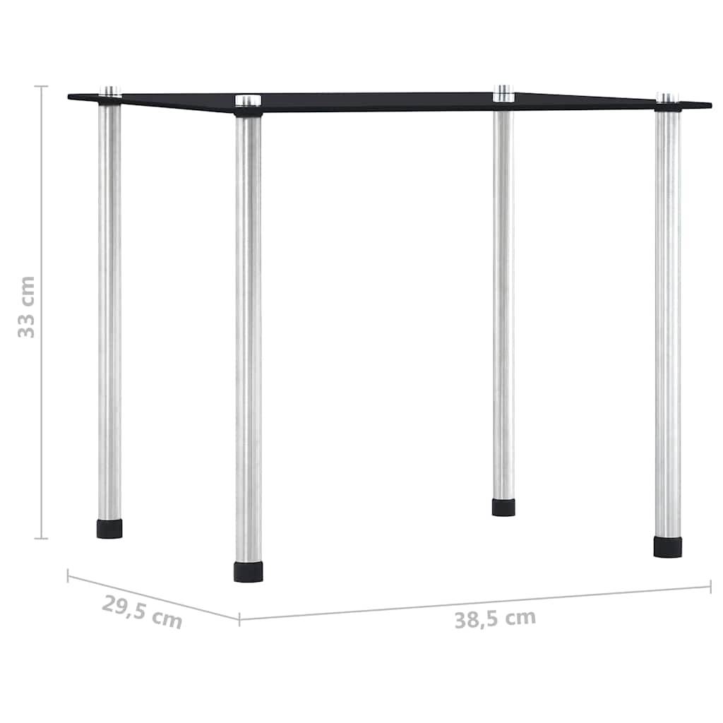 Nesting Table | Set of 3 | Black | Tempered glass and aluminium | 3 sizes