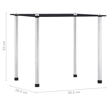 Nesting Table | Set of 3 | Black | Tempered glass and aluminium | 3 sizes