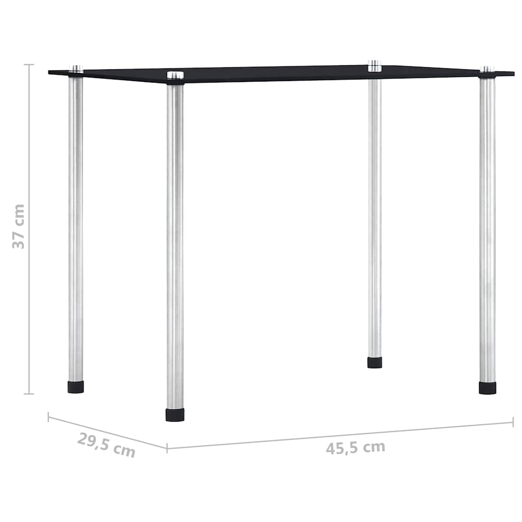 Nesting Table | Set of 3 | Black | Tempered glass and aluminium | 3 sizes