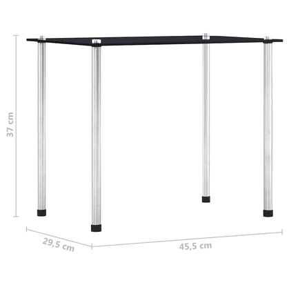 Nesting Table | Set of 3 | Black | Tempered glass and aluminium | 3 sizes