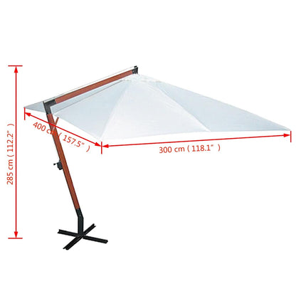 Garden Parasol 300 x 400 cm White