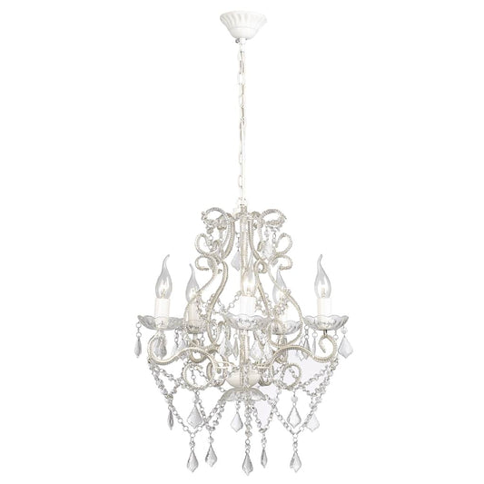Chandelier | Crystal, chrome | Glass crystal beads, metal | Medium