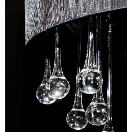Chandelier | Black, Crystal, Chrome | Metal, Glass | Medium