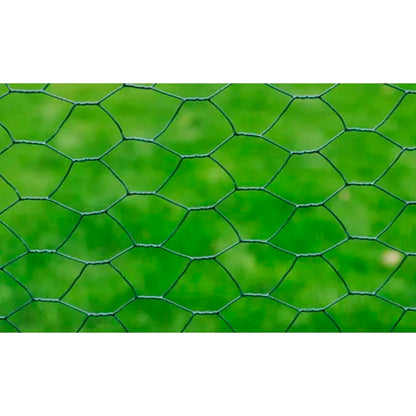 Mesh Fence Galvanised Steel Hexagon 1x25 m Dark Green