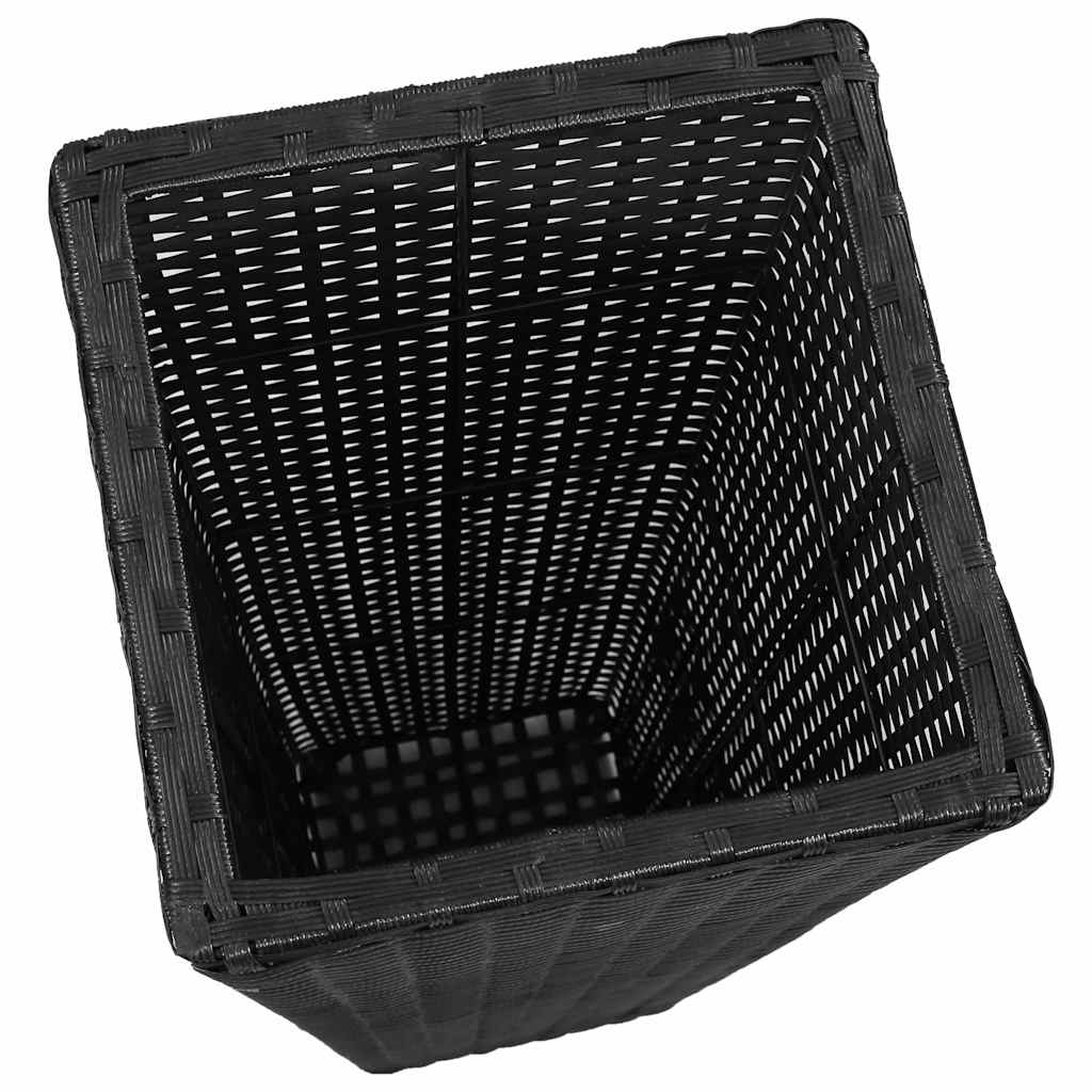 Garden Raised Beds 3 pcs Poly Rattan Black