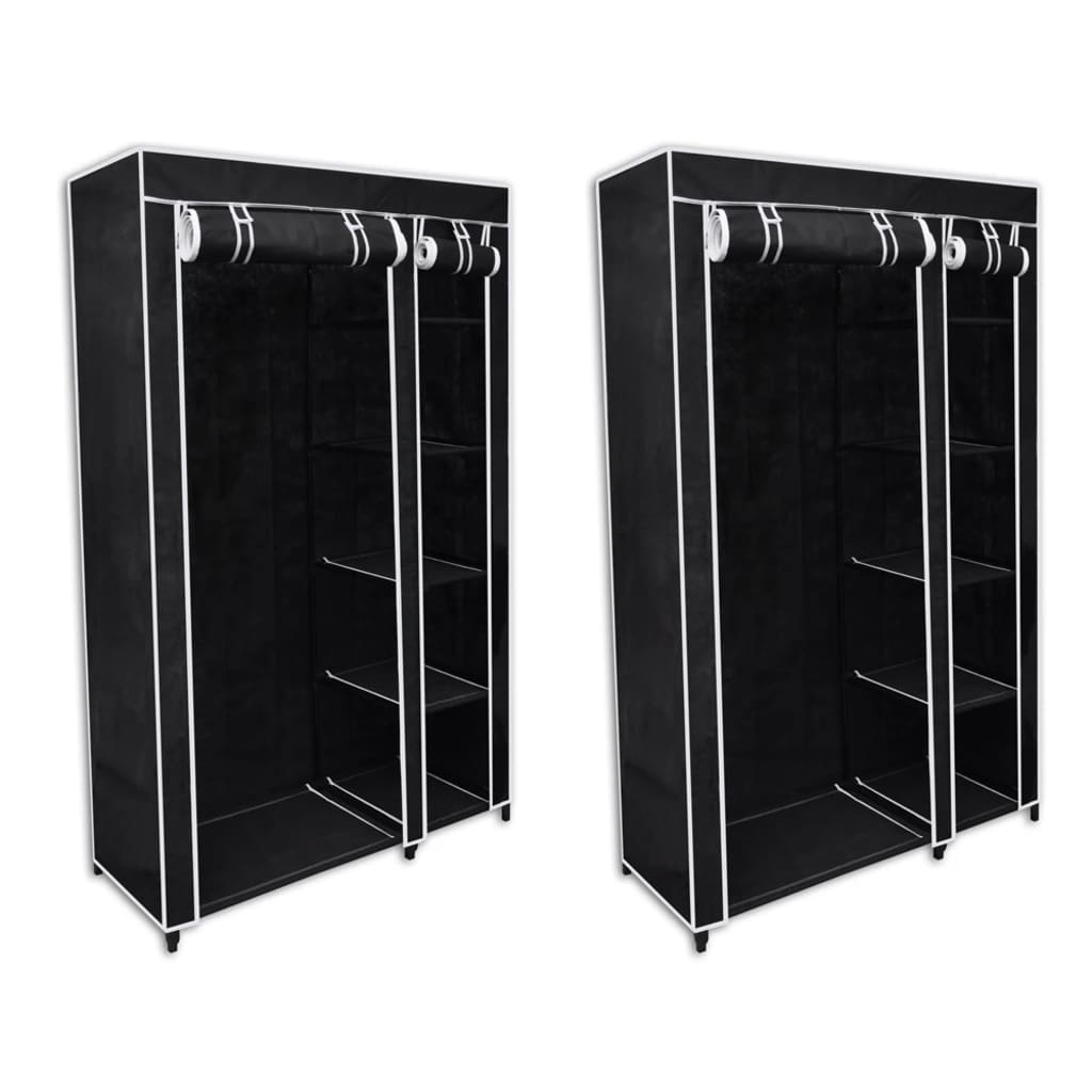 Fabric Wardrobes 2 pcs Black