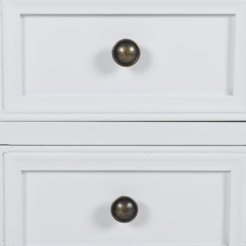 Nightstand with 2 Drawers MDF White