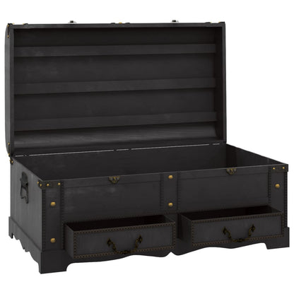 Wooden Treasure Chest Large Black