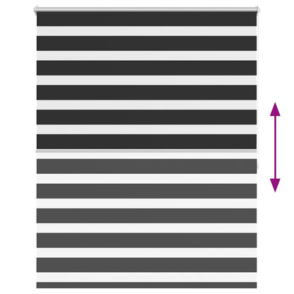 Zebra blind 140.9x175 cm Fabric Width 136.7 cm black