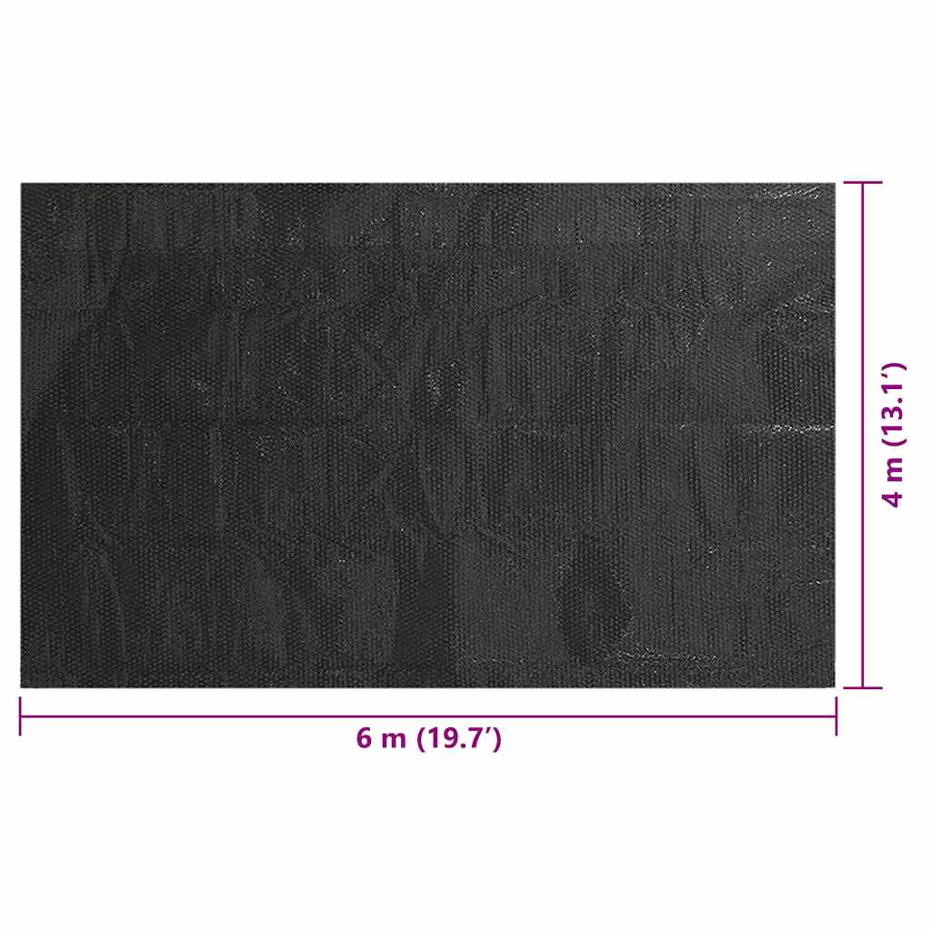 Floating Rectangular PE Solar Pool Film 19.8 x 13.1 ft Black
